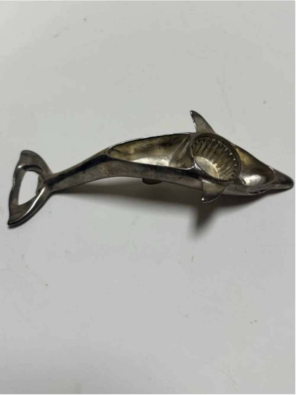 Vintage Silver Plated Dolphin Bottle Opener Cap and Twist 6.5